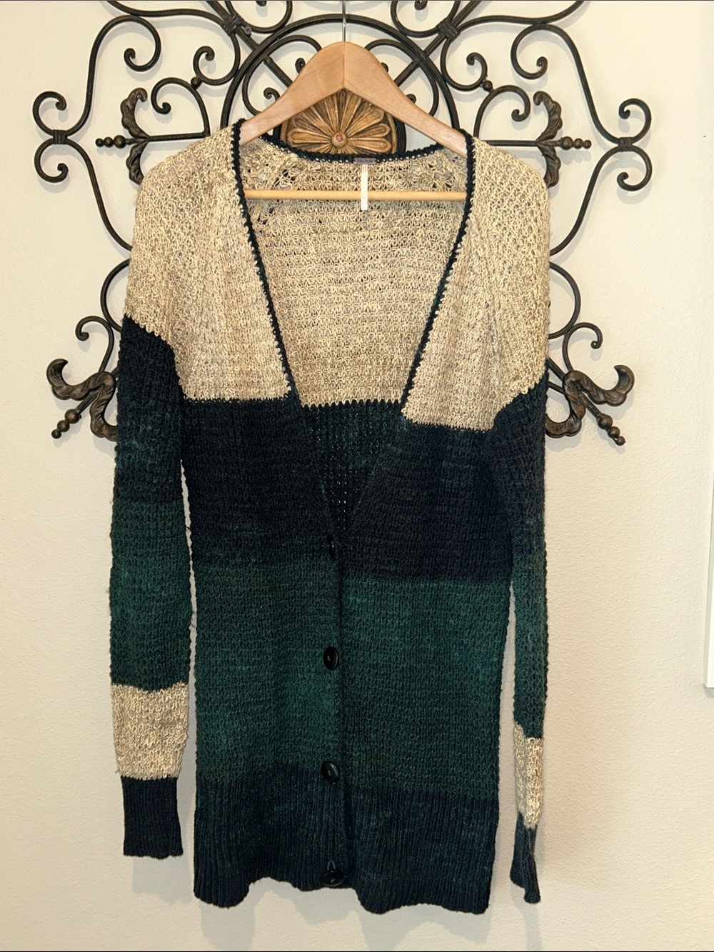 FREE PEOPLE KNIT CARDIGAN MULTI COLOR SIZE LARGE